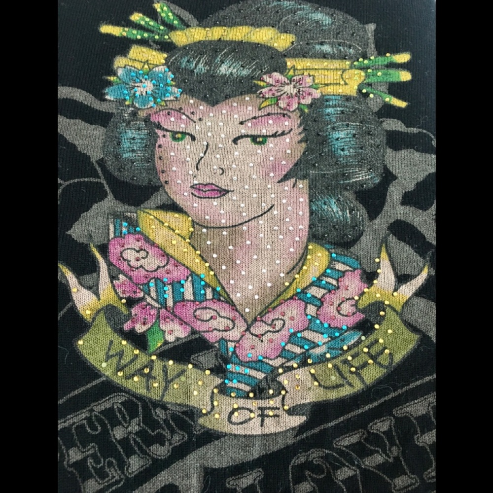 Ed hardy geisha sweater tunic